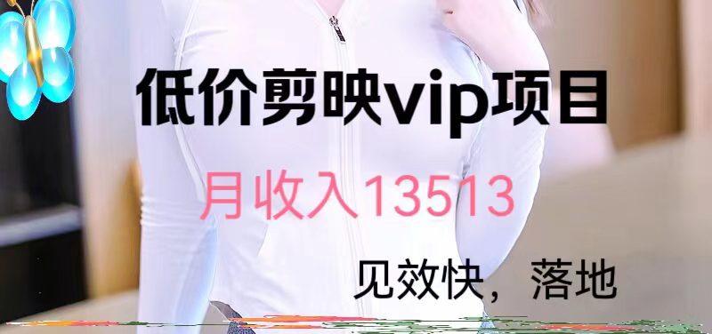 揭秘低价剪映VIP项目，月入13000+网赚课程-副业赚钱-互联网创业-手机赚钱-挂机躺赚-语画网创-精品课程-知识付费-源码分享-免费资源语画网创