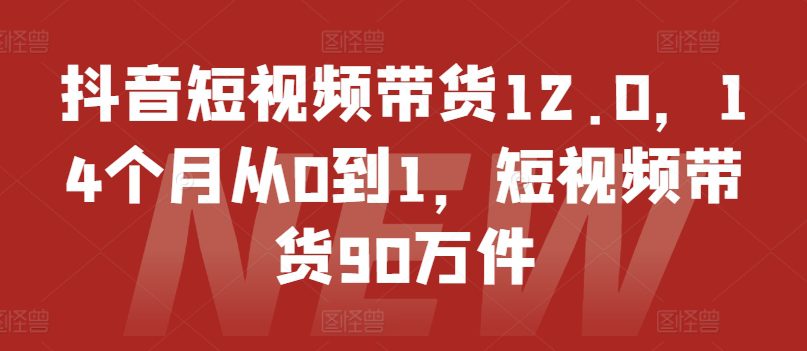 抖音短视频带货12.0，14个月从0到1，短视频带货90万件网赚课程-副业赚钱-互联网创业-手机赚钱-挂机躺赚-语画网创-精品课程-知识付费-源码分享-免费资源语画网创