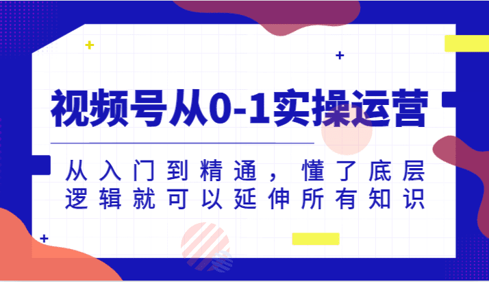 视频号从0-1实操运营，从入门到精通，懂了底层逻辑就可以延伸所有知识（更新2024.7）网赚课程-副业赚钱-互联网创业-手机赚钱-挂机躺赚-语画网创-精品课程-知识付费-源码分享-免费资源语画网创