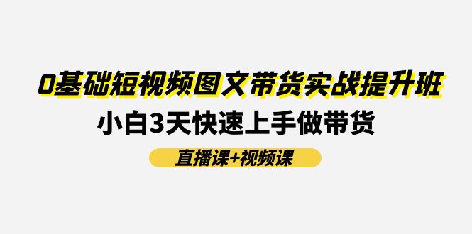 0基础短视频图文带货实战提升班(直播课+视频课)：小白3天快速上手做带货网赚课程-副业赚钱-互联网创业-手机赚钱-挂机躺赚-语画网创-精品课程-知识付费-源码分享-免费资源语画网创