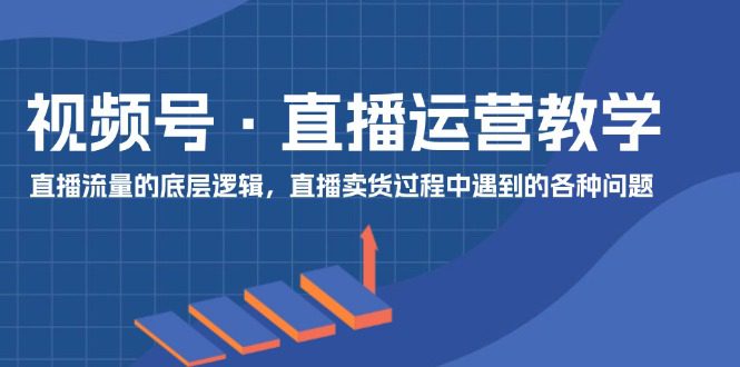 视频号 直播运营教学：直播流量的底层逻辑，直播卖货过程中遇到的各种问题网赚课程-副业赚钱-互联网创业-手机赚钱-挂机躺赚-语画网创-精品课程-知识付费-源码分享-免费资源语画网创