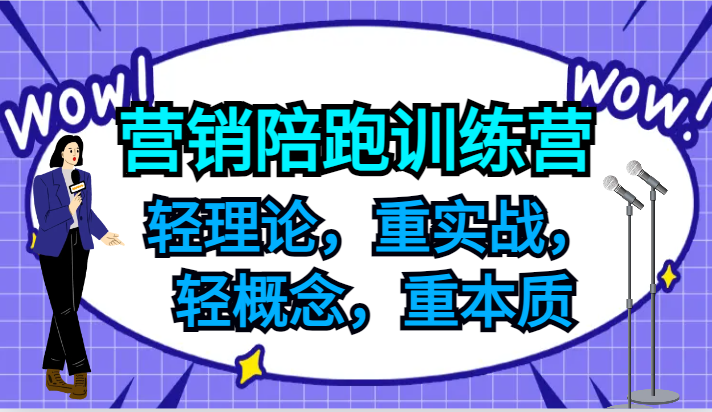 营销陪跑训练营，轻理论，重实战，轻概念，重本质，适合中小企业和初创企业的老板网赚课程-副业赚钱-互联网创业-手机赚钱-挂机躺赚-语画网创-精品课程-知识付费-源码分享-免费资源语画网创