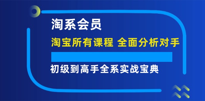 淘系会员【淘宝所有课程，全面分析对手】，初级到高手全系实战宝典网赚课程-副业赚钱-互联网创业-手机赚钱-挂机躺赚-语画网创-精品课程-知识付费-源码分享-免费资源语画网创