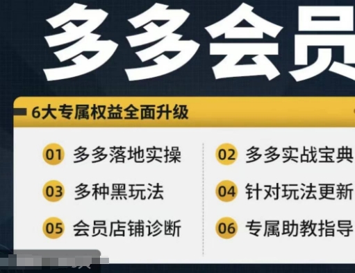 拼多多会员，拼多多实战宝典+实战落地实操，从新手到高阶内容全面覆盖网赚课程-副业赚钱-互联网创业-手机赚钱-挂机躺赚-语画网创-精品课程-知识付费-源码分享-免费资源语画网创